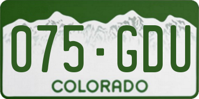 CO license plate 075GDU