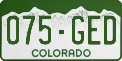 CO license plate 075GED