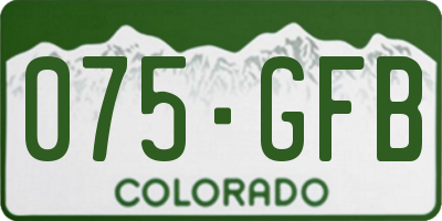 CO license plate 075GFB