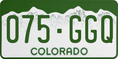 CO license plate 075GGQ