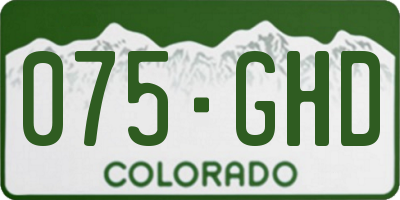 CO license plate 075GHD