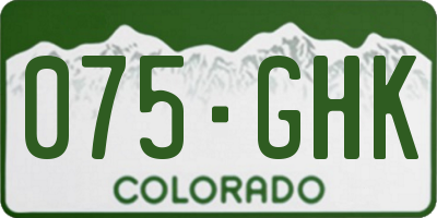 CO license plate 075GHK