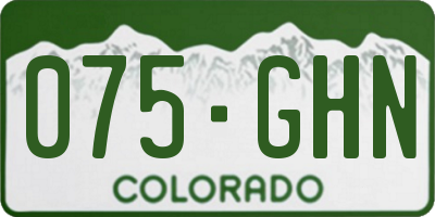 CO license plate 075GHN