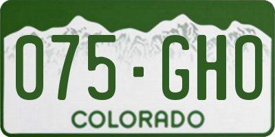 CO license plate 075GHO