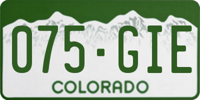 CO license plate 075GIE