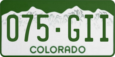 CO license plate 075GII