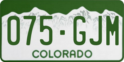 CO license plate 075GJM