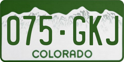 CO license plate 075GKJ