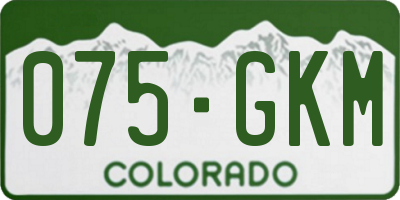 CO license plate 075GKM