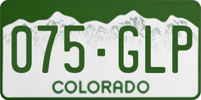 CO license plate 075GLP