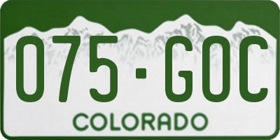 CO license plate 075GOC