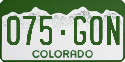 CO license plate 075GON
