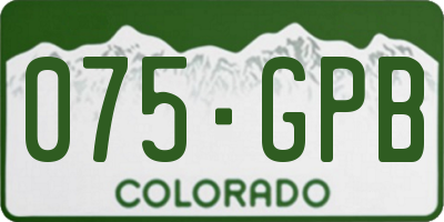 CO license plate 075GPB