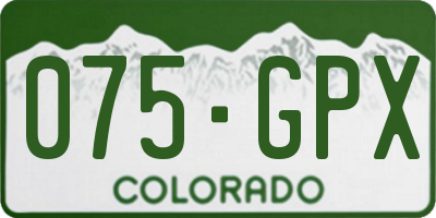 CO license plate 075GPX