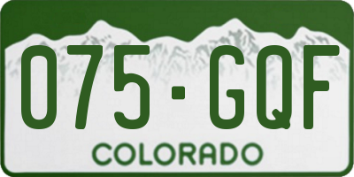 CO license plate 075GQF