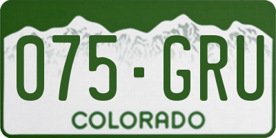CO license plate 075GRU