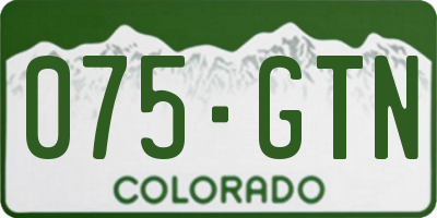CO license plate 075GTN