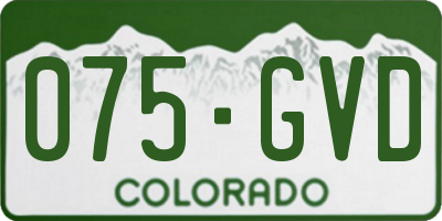 CO license plate 075GVD