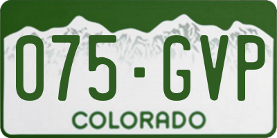 CO license plate 075GVP