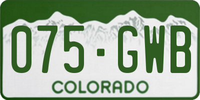 CO license plate 075GWB