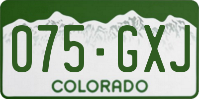 CO license plate 075GXJ
