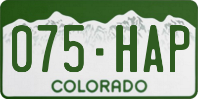 CO license plate 075HAP