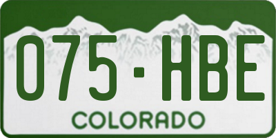 CO license plate 075HBE