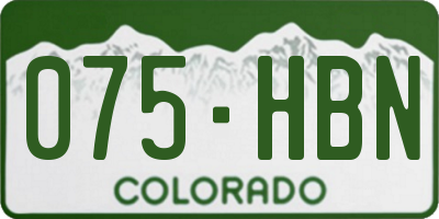 CO license plate 075HBN