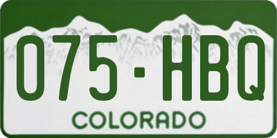 CO license plate 075HBQ