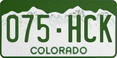 CO license plate 075HCK