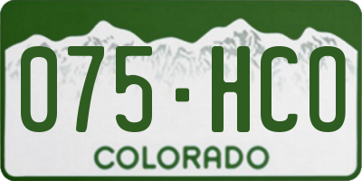 CO license plate 075HCO