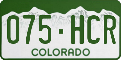 CO license plate 075HCR