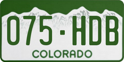 CO license plate 075HDB