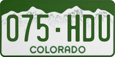 CO license plate 075HDU