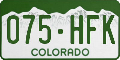 CO license plate 075HFK