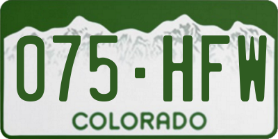 CO license plate 075HFW