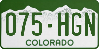 CO license plate 075HGN