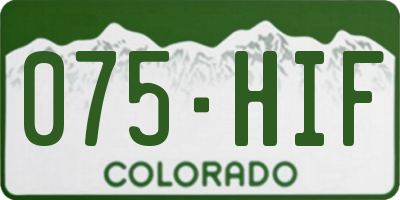 CO license plate 075HIF