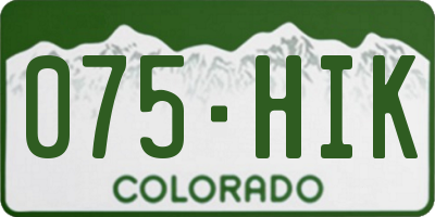 CO license plate 075HIK