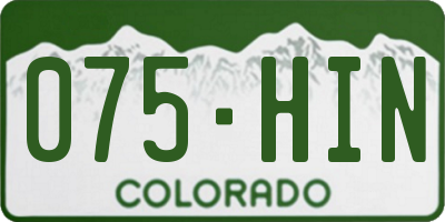CO license plate 075HIN