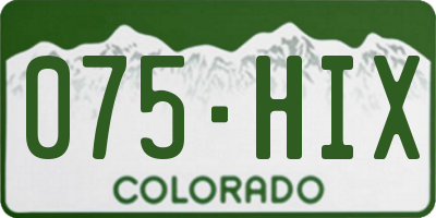 CO license plate 075HIX