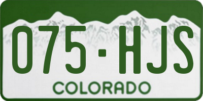 CO license plate 075HJS