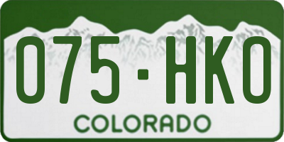 CO license plate 075HKO