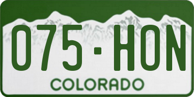 CO license plate 075HON
