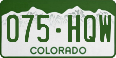CO license plate 075HQW