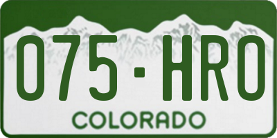 CO license plate 075HRO