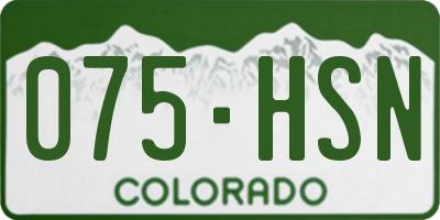 CO license plate 075HSN