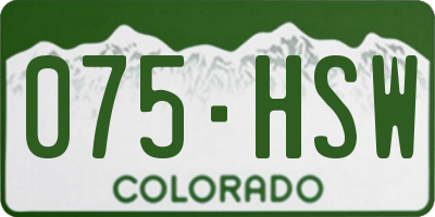 CO license plate 075HSW