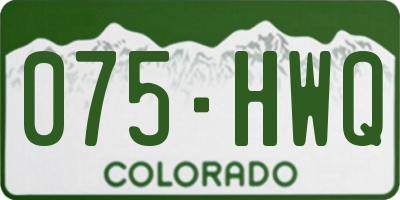 CO license plate 075HWQ