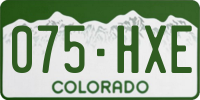CO license plate 075HXE